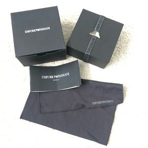 Emporio Armani jewelry magnetic big box with pouch,booklet & insert box .